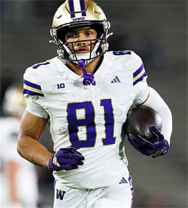  Washington Huskies #81 DEZMEN ROEBUCK 2025 White College Football Game Jersey 