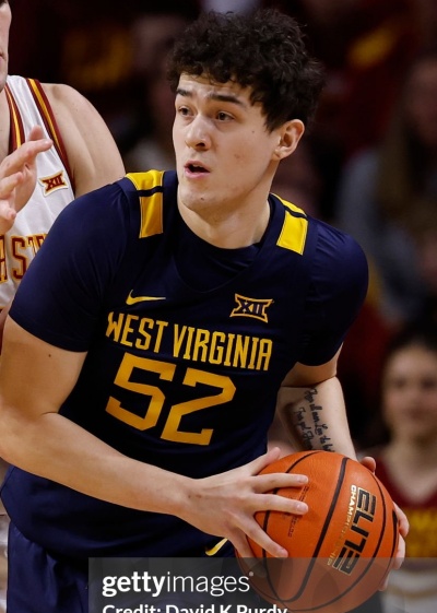  West Virginia Mountaineers #52 Treysen Eaglestaff 2025 Navy Basketball Game Jersey 