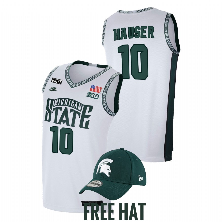 White Men's Jersey Joey Hauser Michigan State Spartans 2021-22 Retro Limited White Jersey