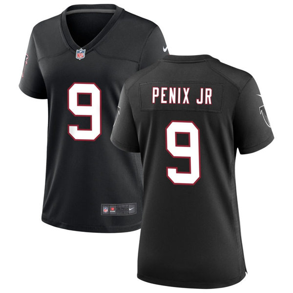  Women's Atlanta Falcons #9 Michael Penix Jr. Nike Black Throwback Limited Jersey 
