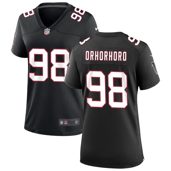  Women's Atlanta Falcons #98 Ruke Orhorhoro Nike Black Throwback Limited Jersey 