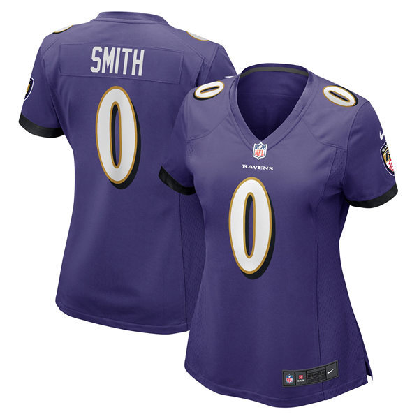  Women's Baltimore Ravens #0 Roquan Smith Nike Purple Limited Player Jersey 