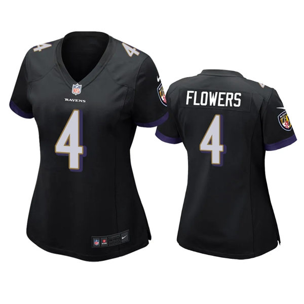  Women's Baltimore Ravens #4 Zay Flowers Nike Black Limited Jersey 
