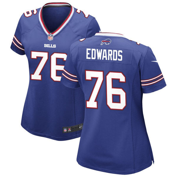  Women's Buffalo Bills #76 David Edwards Nike Royal Team Color Limited Player Jersey 