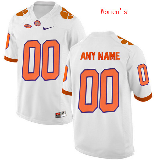  Women's Clemson Tigers Customized College Football Limited Jersey - White 