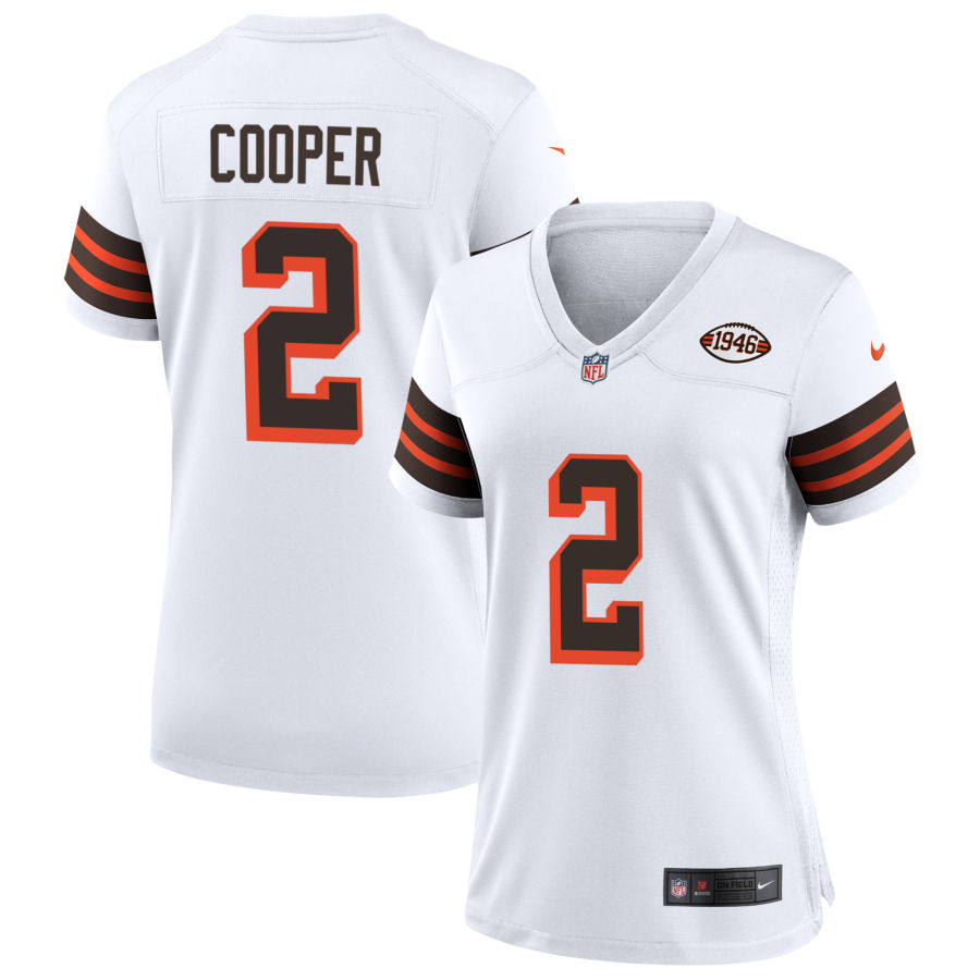  Women's Cleveland Browns #2 Amari Cooper 1946 Collection Alternate Game Jersey - White 