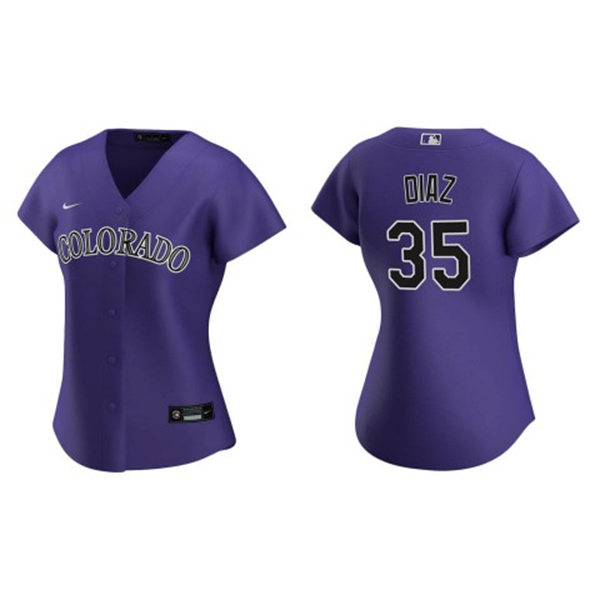  Women's Colorado Rockies #35 Elias Diaz Nike Purple Alternate CoolBase Jersey 