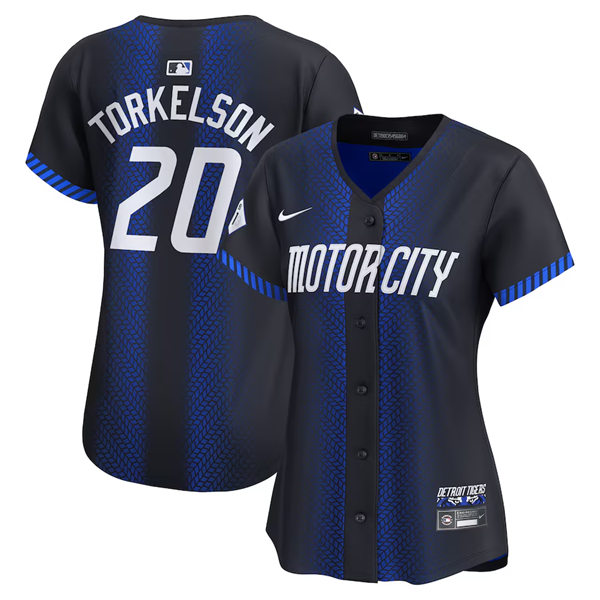  Women's Detroit Tigers #20 Spencer Torkelson Nike Navy 2024 City Connect Limited Jersey 
