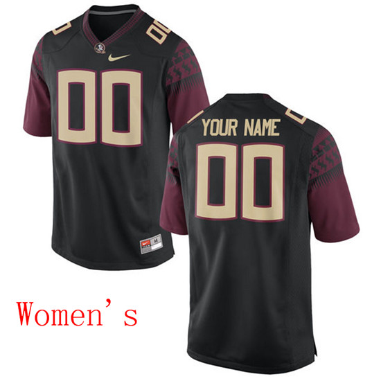  Women's Florida State Seminoles Customized College Football Limited Jersey - Black 