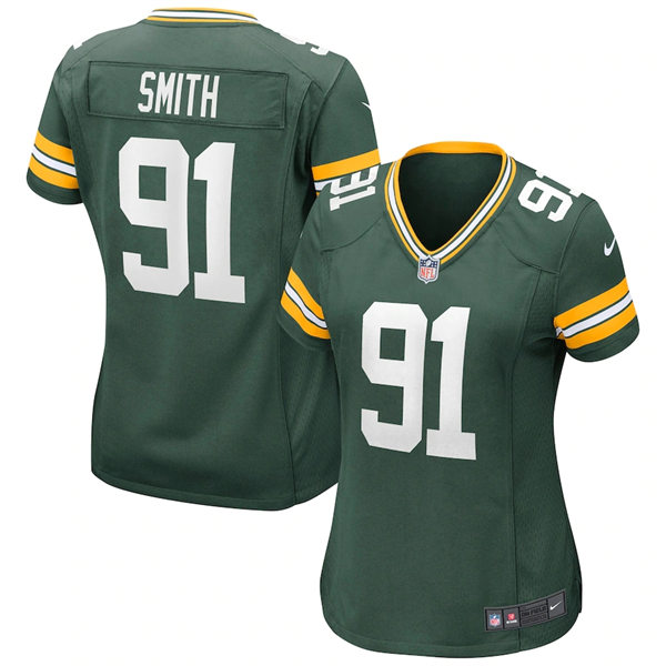  Women's Green Bay Packers #91 Preston Smith Green Limited Jersey 