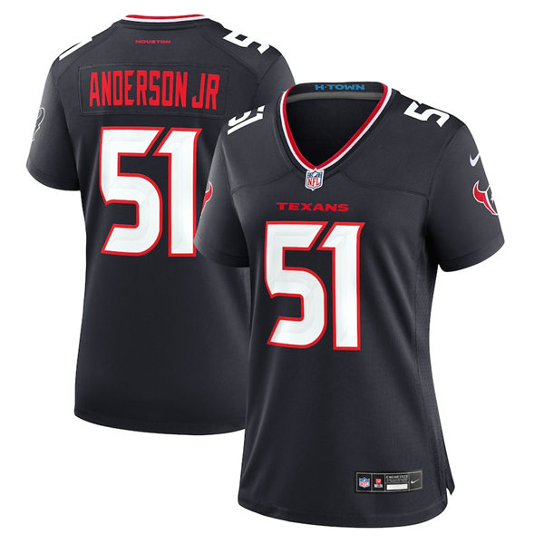  Women's Houston Texans #51 Will Anderson Jr.   Nike 2024 Navy Alternate Limited Jersey 1414 