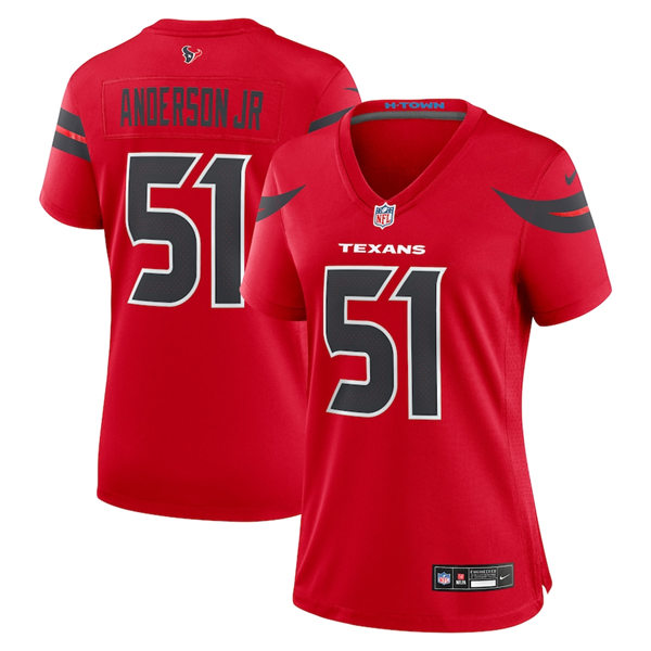  Women's Houston Texans #51 Will Anderson Jr. Nike 2024 Red Alternate Limited Jersey 