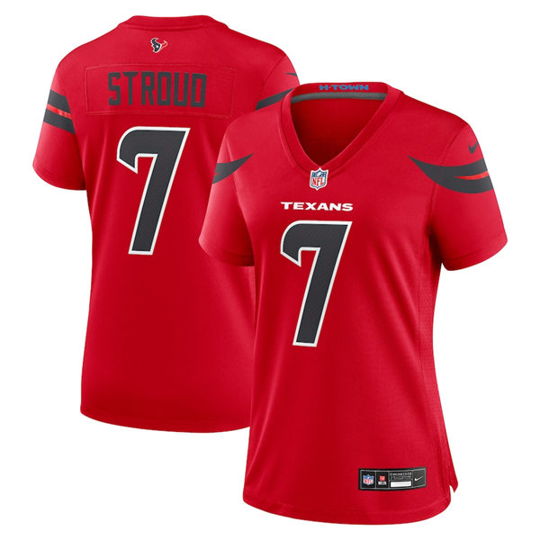  Women's Houston Texans #7 CJ Stroud Nike 2024 Red Alternate Limited Jersey (2) 
