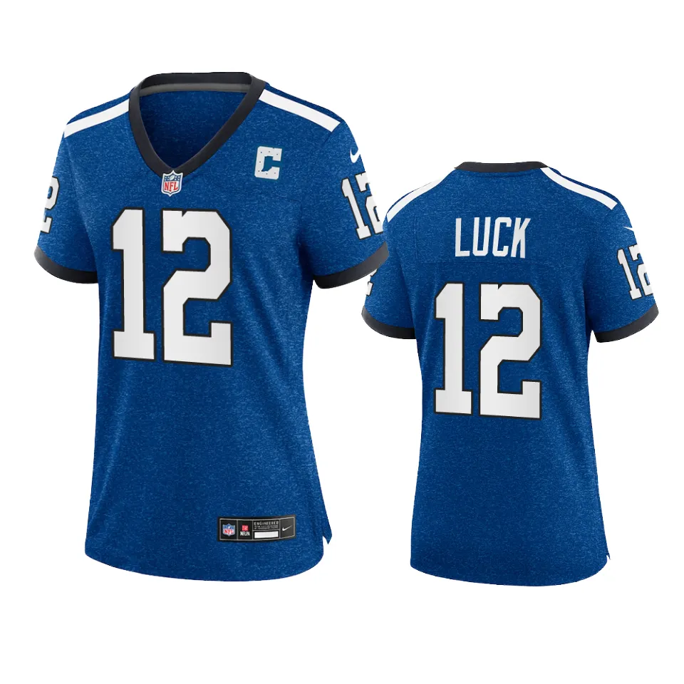  Women's Indianapolis Colts #12 Andrew Luck Royal Indiana Nights Alternate Limited Jersey 