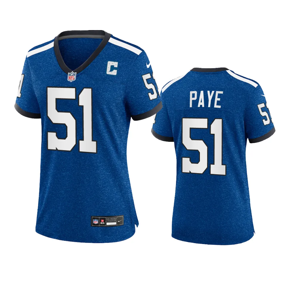 Women's Indianapolis Colts #51 Kwity Paye Royal Indiana Nights Alternate Limited Jersey 