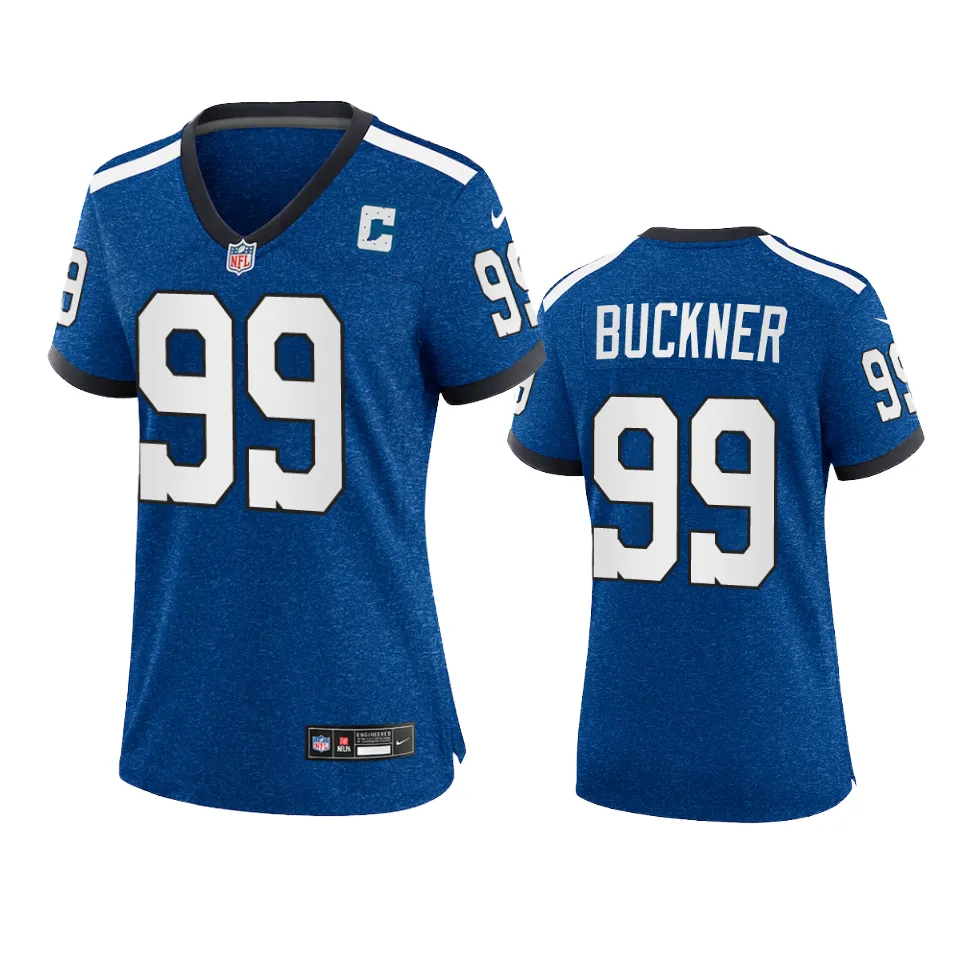  Women's Indianapolis Colts #99 DeForest Buckner Royal Indiana Nights Alternate Limited Jersey 