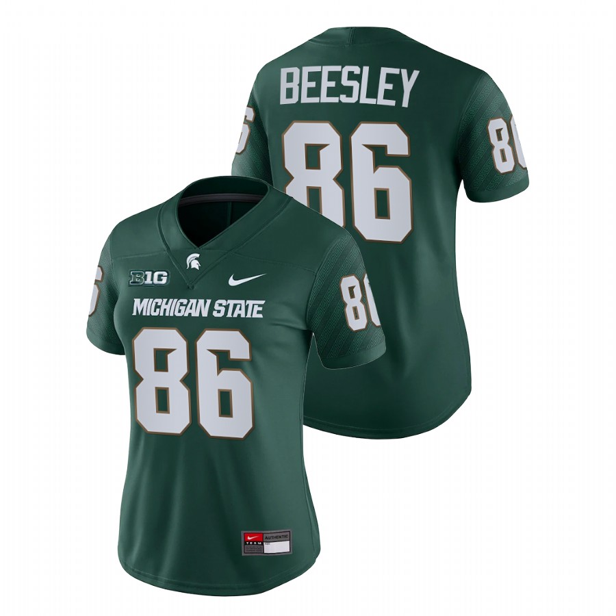  Women's Jersey Michigan State Spartans Drew Beesley Green College Football Game Jersey