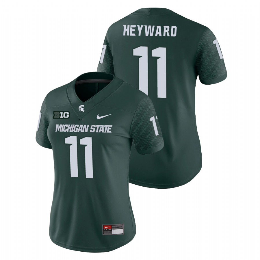  Women's Jersey Michigan State Spartans Green Connor Heyward Game College Football Jersey