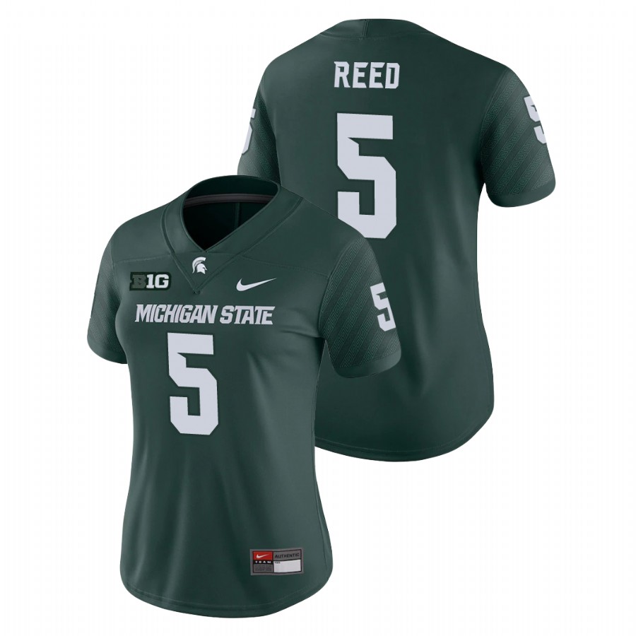  Women's Jersey Michigan State Spartans Green Jayden Reed Game College Football Jersey