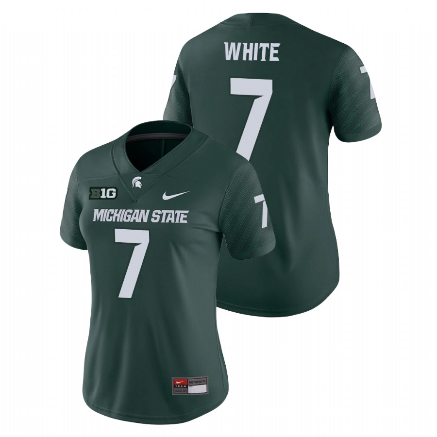  Women's Jersey Michigan State Spartans Green Ricky White Game College Football Jersey