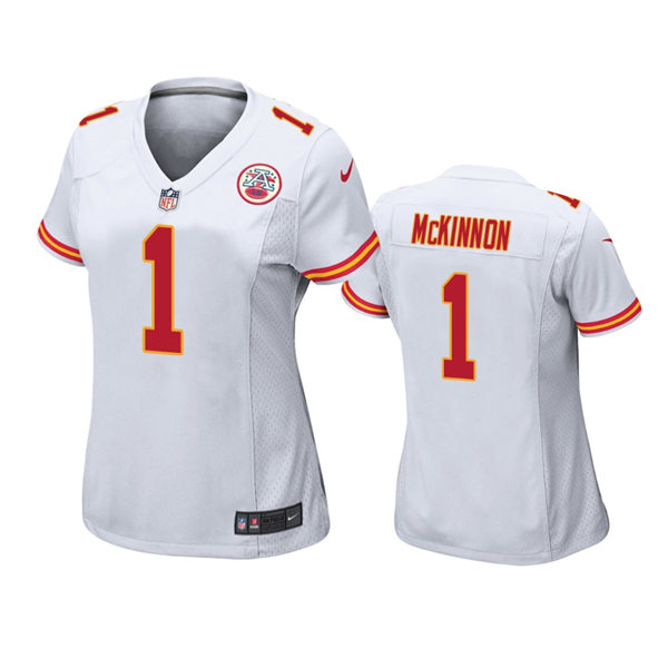  Women's Kansas City Chiefs #1 Jerick McKinnon Nike White Limited Jersey 
