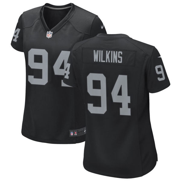 Women's Las Vegas Raiders #94 Christian Wilkins Nike Black Limited Jersey 