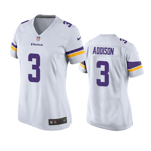  Women's Minnesota Vikings #3 Jordan Addison Nike White Limited Jersey 