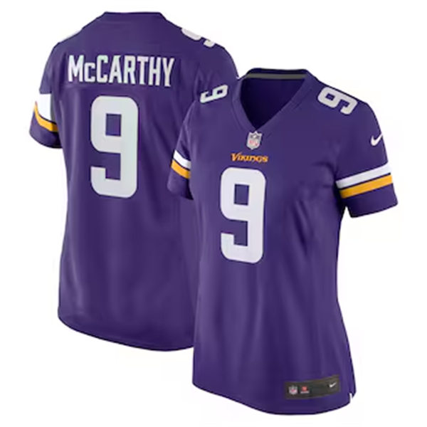  Women's Minnesota Vikings #9 J. J. McCarthy Nike Purple Limited Palyer Jersey 