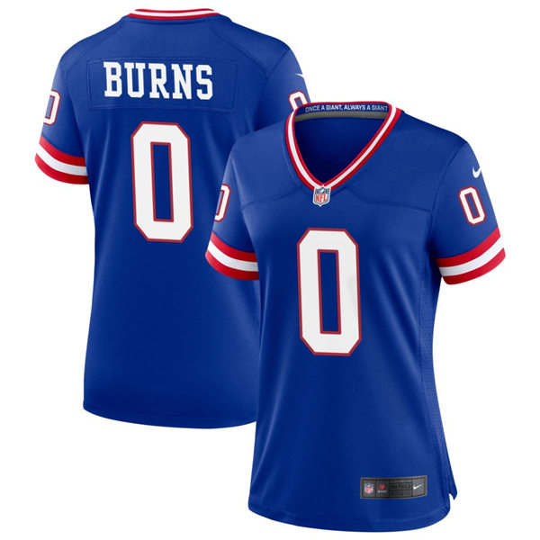  Women's New York Giants #0 Brian Burns Nike Royal Classic Limited Jersey 