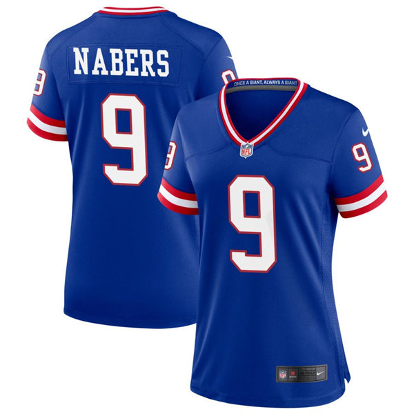  Women's New York Giants #9 Malik Nabers Nike Royal Classic Limited Jersey 