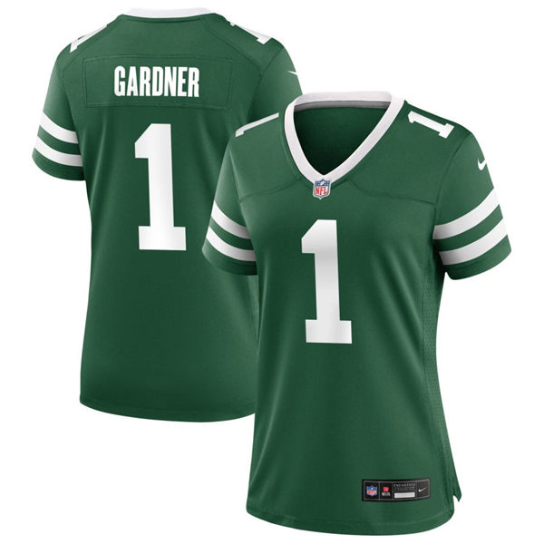  Women's New York Jets #1 Sauce Gardner Nike Green Legacy Game Jersey 
