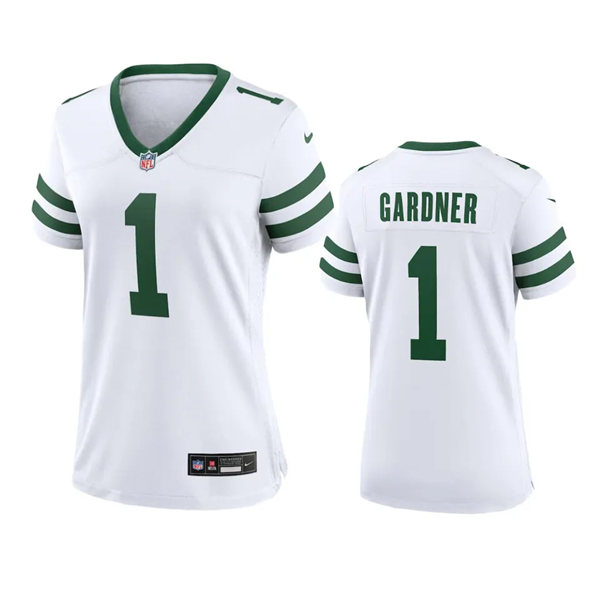  Women's New York Jets #1 Sauce Gardner White Legacy Limited Jersey 