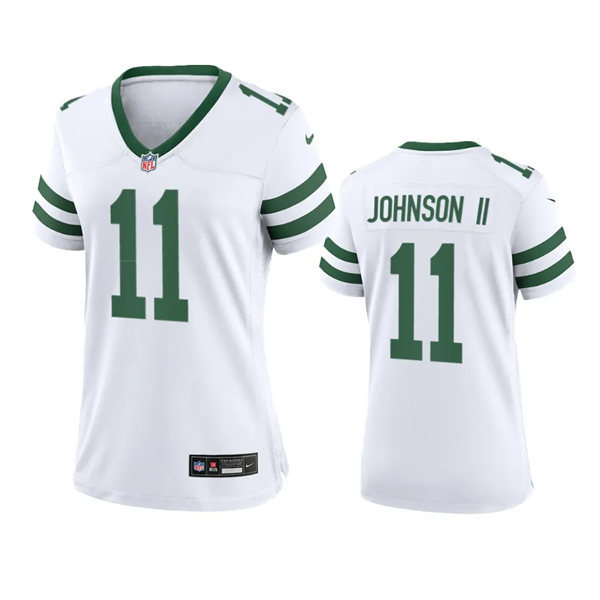  Women's New York Jets #11 Jermaine Johnson II White Legacy Limited Jersey 