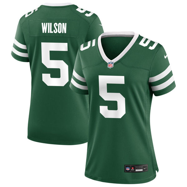  Women's New York Jets #5 Garrett Wilson Nike Green Legacy Game Jersey 
