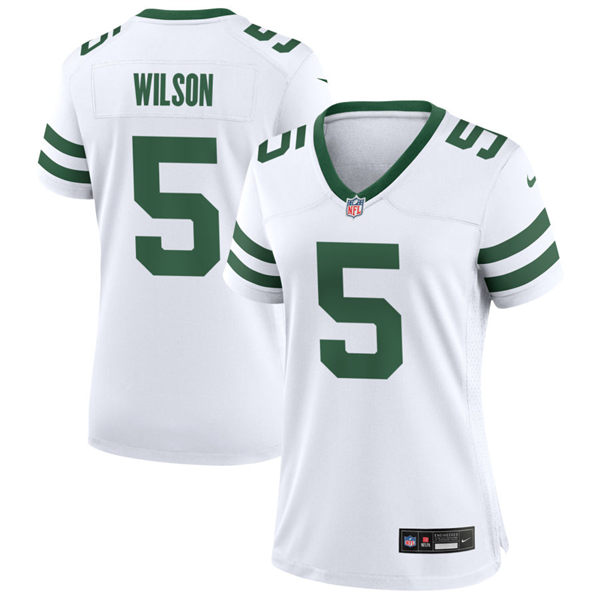  Women's New York Jets #5 Garrett Wilson White Legacy Limited Jersey 