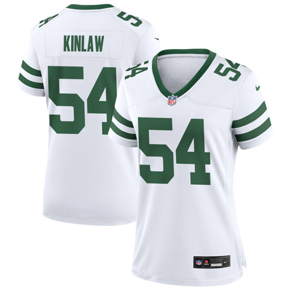  Women's New York Jets #54 Javon Kinlaw White Legacy Game Jersey 