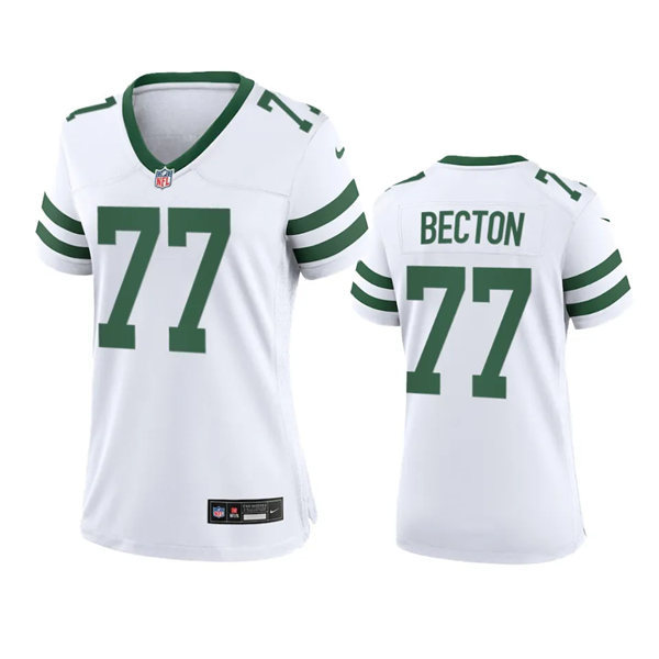  Women's New York Jets #77 Mekhi Becton White Legacy Limited Jersey 