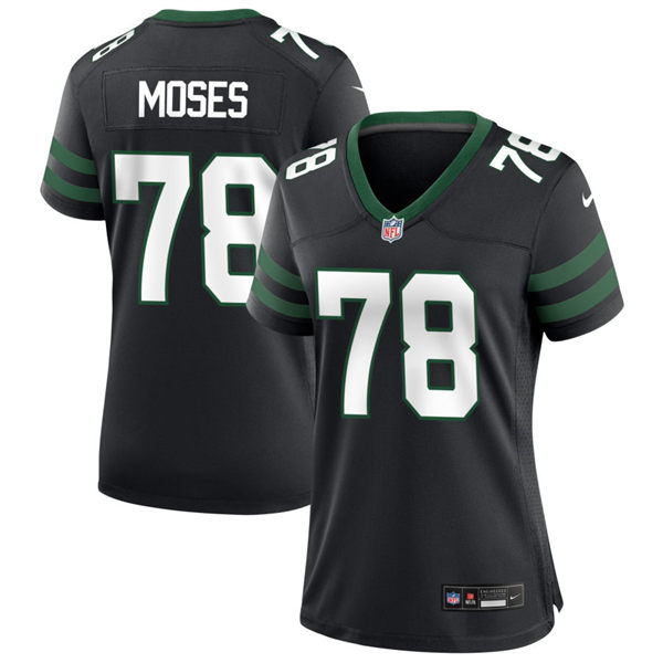  Women's New York Jets #78 Morgan Moses Nike Black Alternate Legacy Game Jersey 