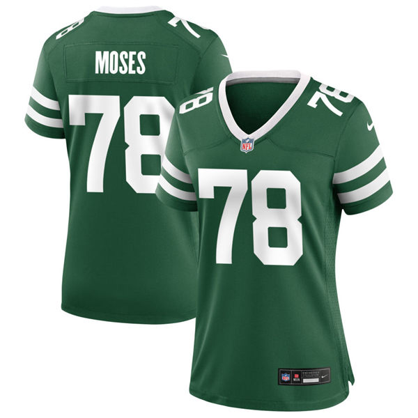  Women's New York Jets #78 Morgan Moses Nike Green Legacy Game Jersey 