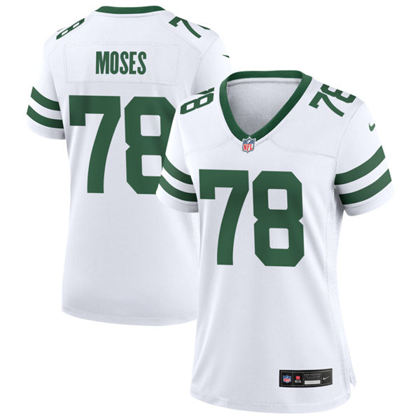  Women's New York Jets #78 Morgan Moses White Legacy Game Jersey 