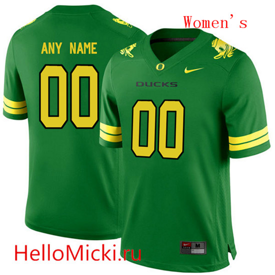  Women's Oregon Duck Customized 2016 College Football Limited Jerseys - Apple Green 