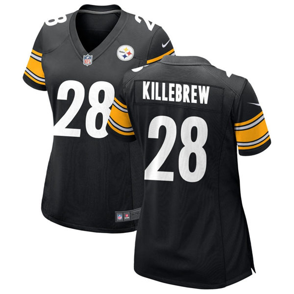  Women's Pittsburgh Steelers #28 Miles Killebrew Nike Black Limited Jersey 