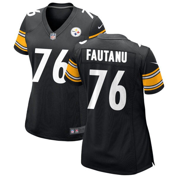  Women's Pittsburgh Steelers #76 Troy Fautanu Nike Black Limited Player Jersey 