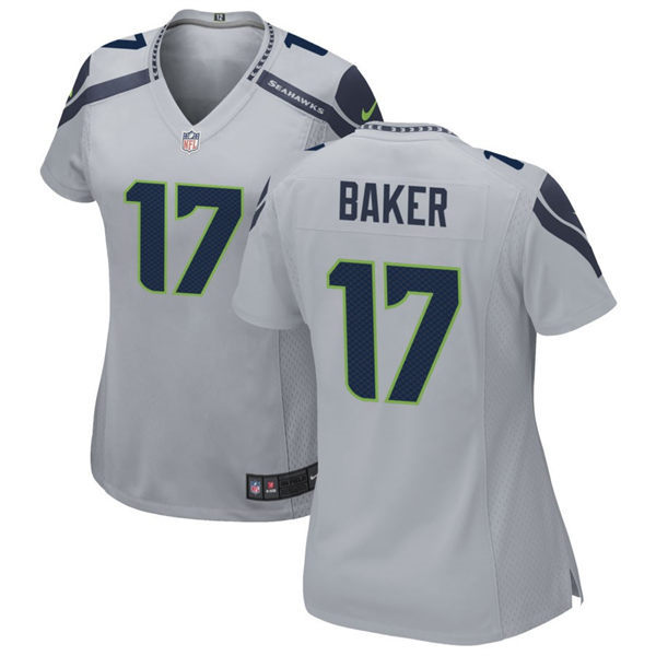  Women's Seattle Seahawks #17 Jerome Baker Nike Gray Limited Jersey 