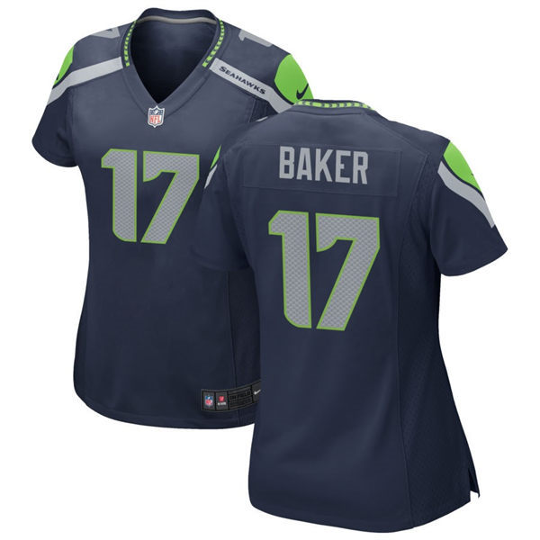 Women's Seattle Seahawks #17 Jerome Baker Nike Navy Team Color Limited Jersey 