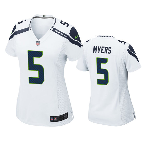  Women's Seattle Seahawks #5 Jason Myers Nike White Vapor Limited Jersey 