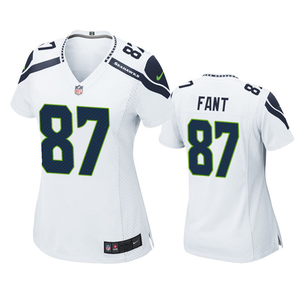  Women's Seattle Seahawks #87 Noah Fant Nike White Vapor Limited Jersey 