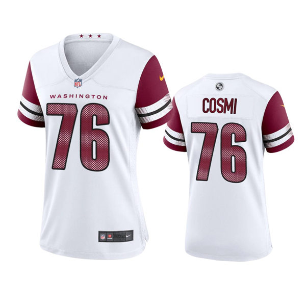  Women's Washington Commanders #76 Samuel Cosmi White Game Jersey 