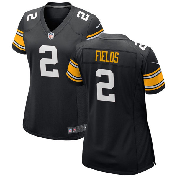  Womens  Pittsburgh Steelers #2 Justin Fields Nike Black Limited Jersey 