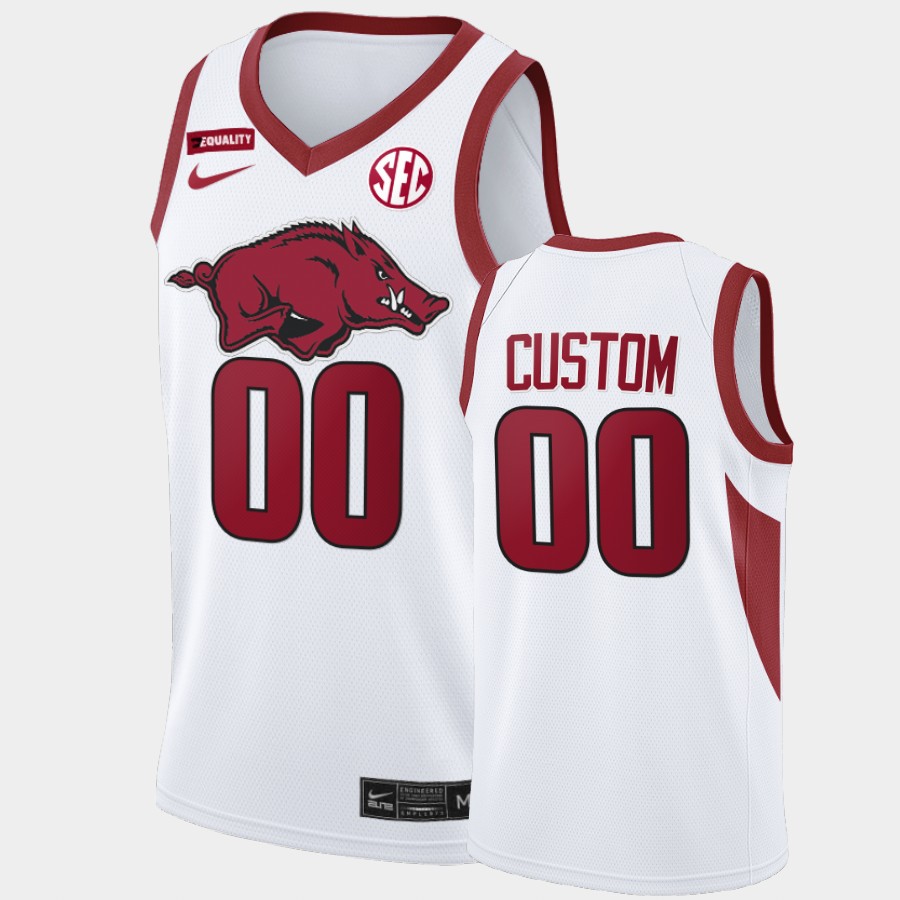  Womens Arkansas Razorbacks Custom  Nike White College Basketball Special Edition Jersey 